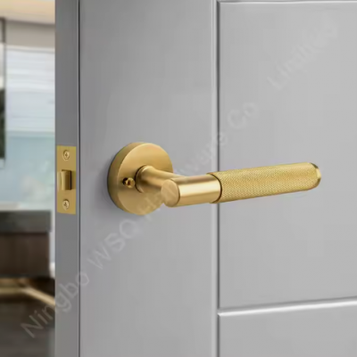 High Quality Competitive Price Interior Lever Door Handle Knurled Aged Brass Antique Brass Knurled Door Handle